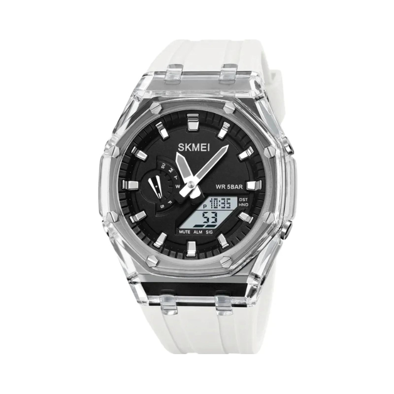 Digital/analog wristwatch – Skmei - 2100 - White/Black