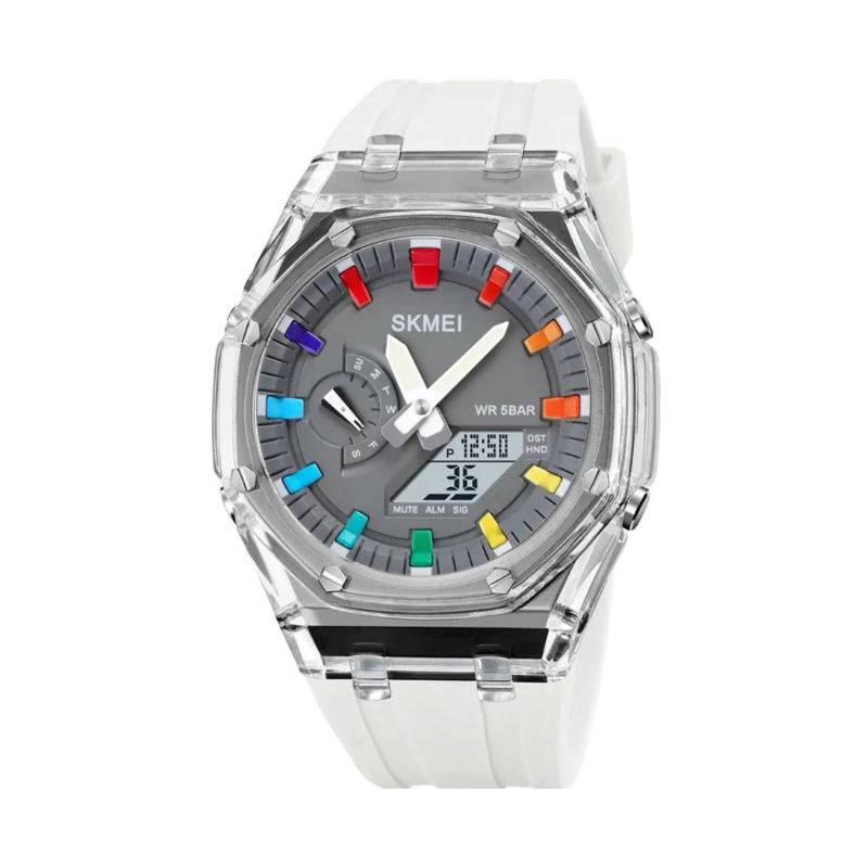 Digital/analog wristwatch – Skmei - 2100 - White/Grey