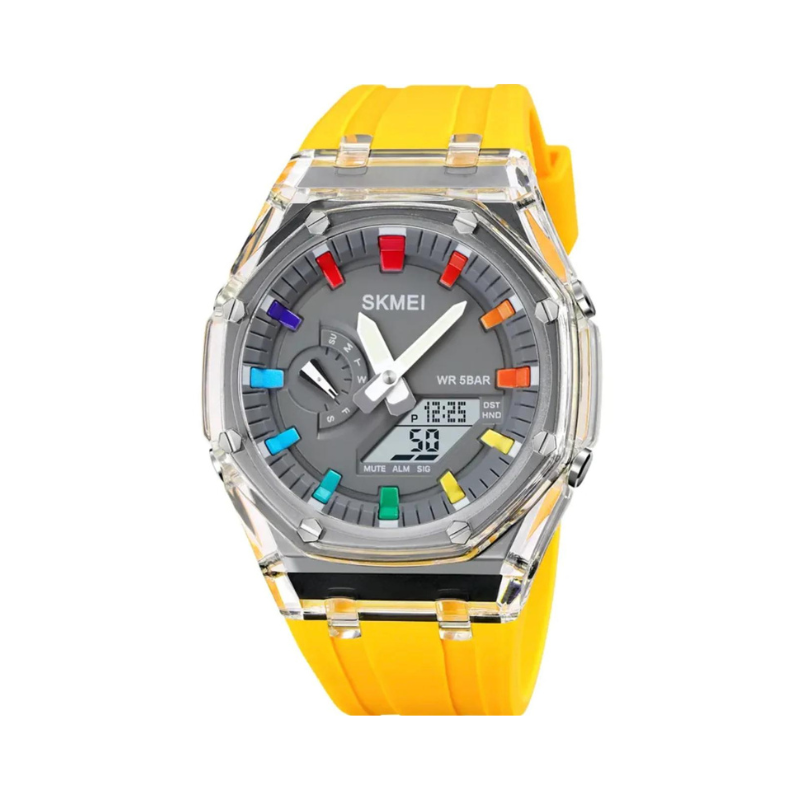 Ψηφιακό/αναλογικό ρολόι χειρός – Skmei - 2100 - Yellow