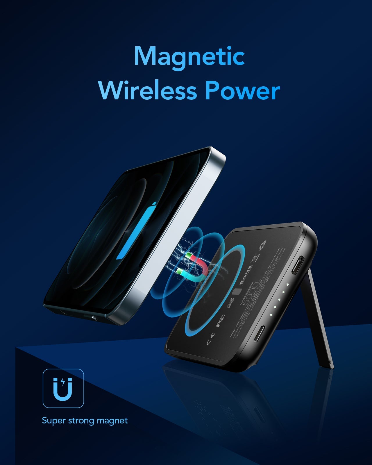 VEGER Power Bank MagSafe Tiny Ασύρματο Μαγνητικό 5000mAh V0553P για Apple Συσκευές με Magsafe - Μαύρο