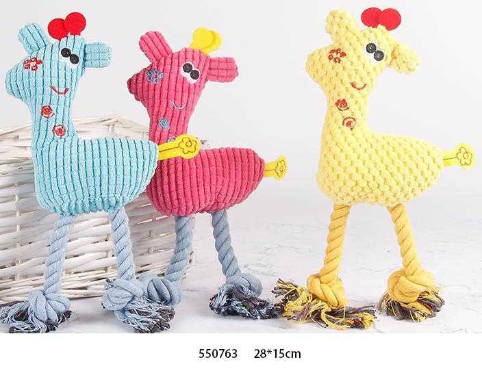Plush dog toy with rope - Soft toy - 28cm - 550763