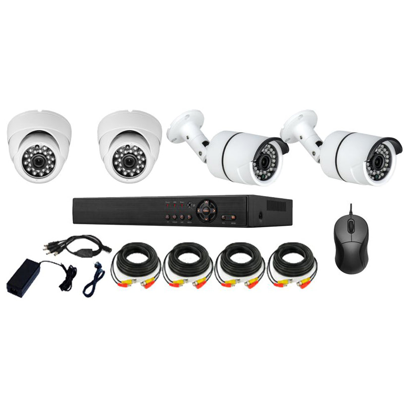 Ολοκληρωμένο Σύστημα CCTV - KIT4-VDT20/GN-KT4U60-FH200 (Καταγραφικό DVR & 4 Κάμερες & Καλώδια & Τροφοδοτικό)