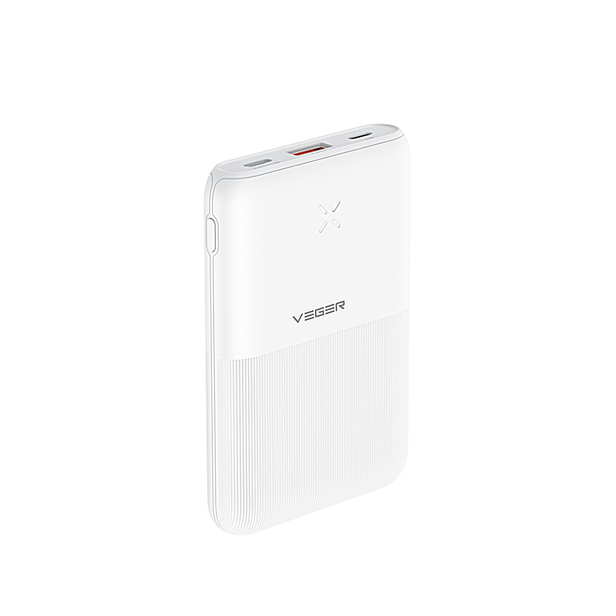 S12 - 10000mAh 20W with USB-A Port and USB-C Port QC 3.0 / Power Delivery - White