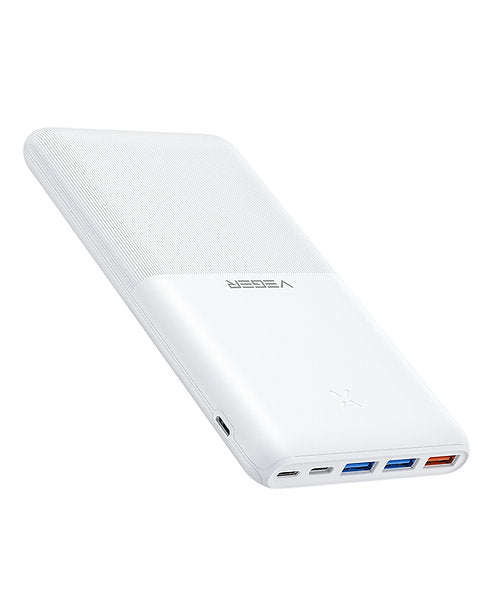 S22 - Portable Battery Charger with 3 x USB-A / 1 x Type-C - 20000mAh - White