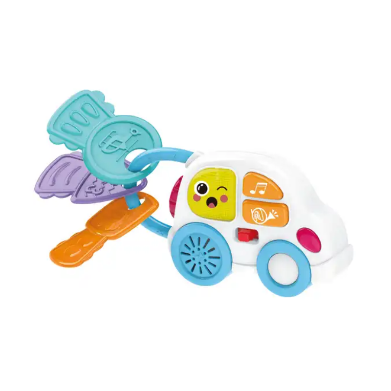 Baby toy car keychain with sounds and chews - 6613 - 345246
