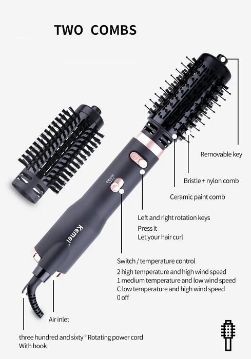 Electric hair styling/drying brush - KM-8022 - Kemei