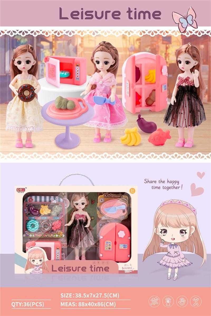 Doll set with cooking accessories - 195-6 - 130845