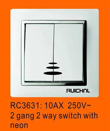 Double switch - TL3631 - Recessed - 068127