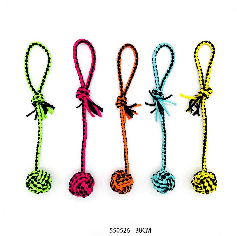 Rope dog toy with ball - 38cm - 550526