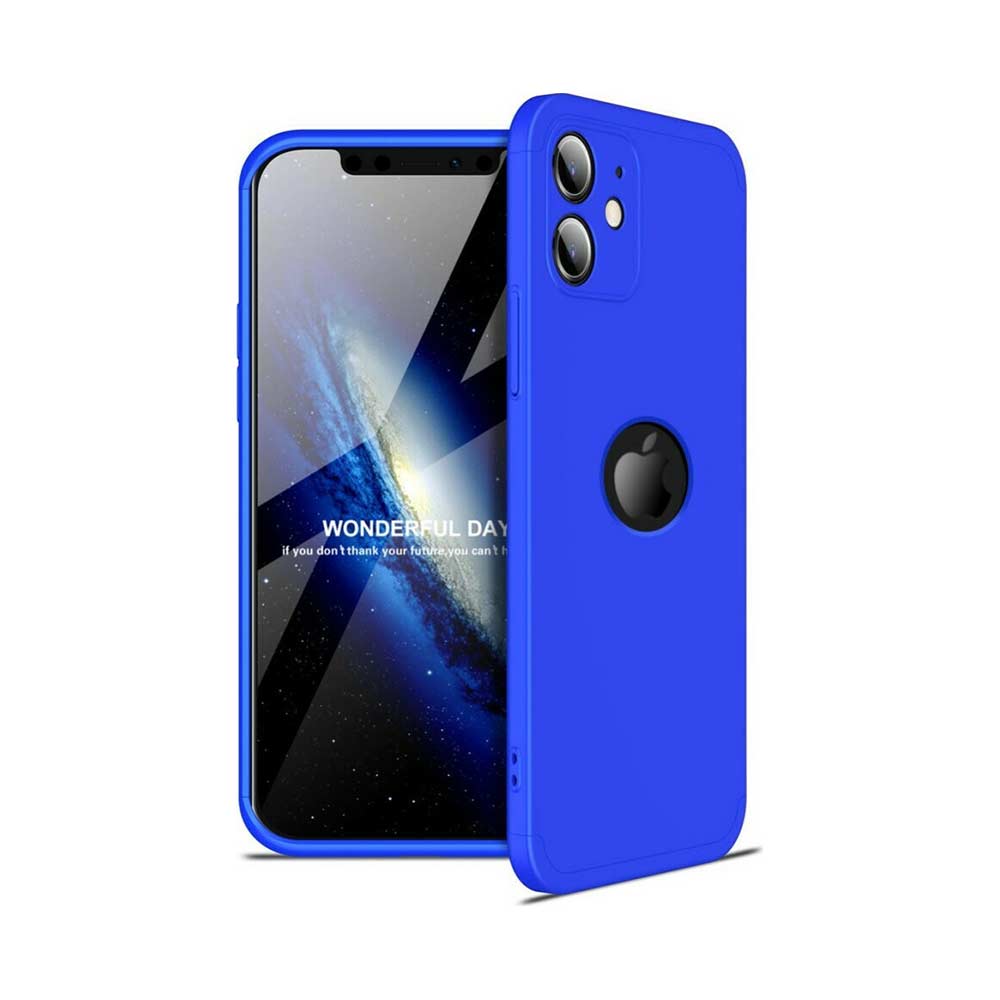 iPhone 12 Case - GKK 360 Full Cover - Blue (+Screen Glass Gift)