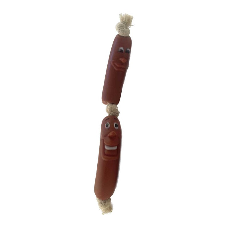 Παιχνίδι σκύλου Latex λουκάνικα με σχοινί - 23x3.5cm - 550377 - iThinksmart.gr