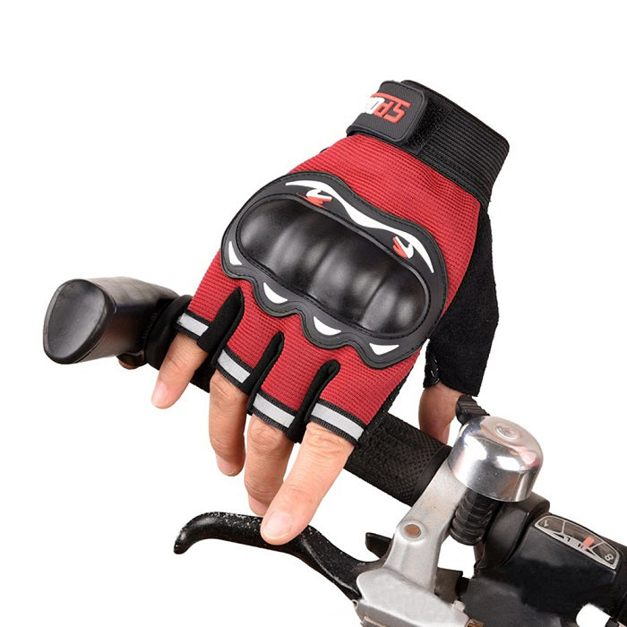 Short motorcycle gloves - 556661 - Red