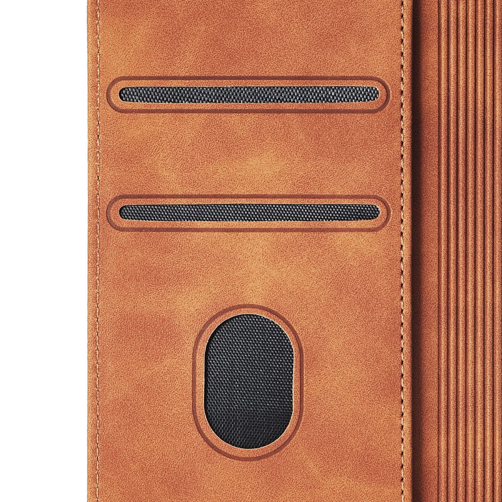 Bodycell Book Elegant Leather Wallet Case for XIAOMI - Redmi 9 - Tan - Brown 