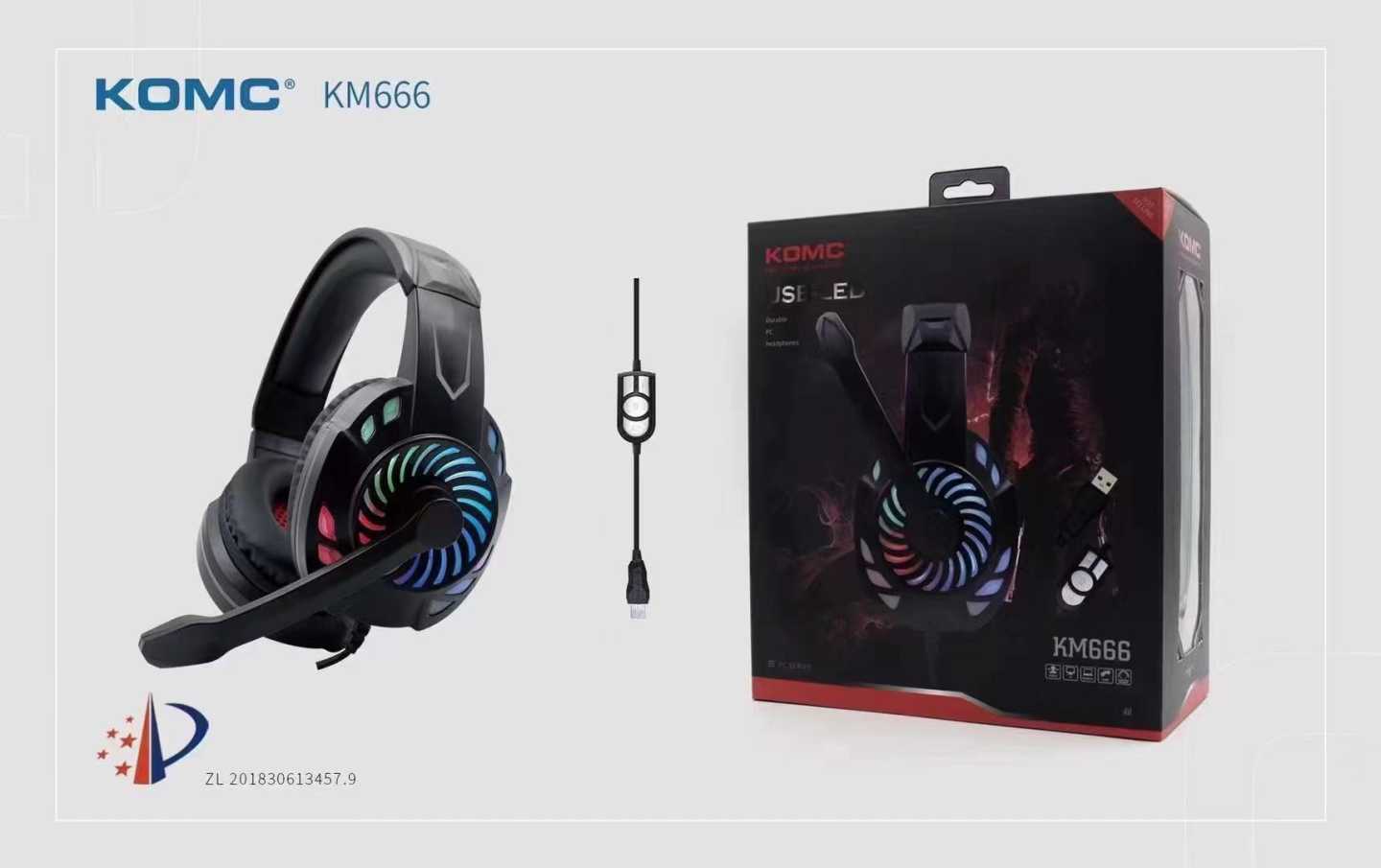 Wired Gaming Headphones - KM-666 - KOMC - 302704 - Black