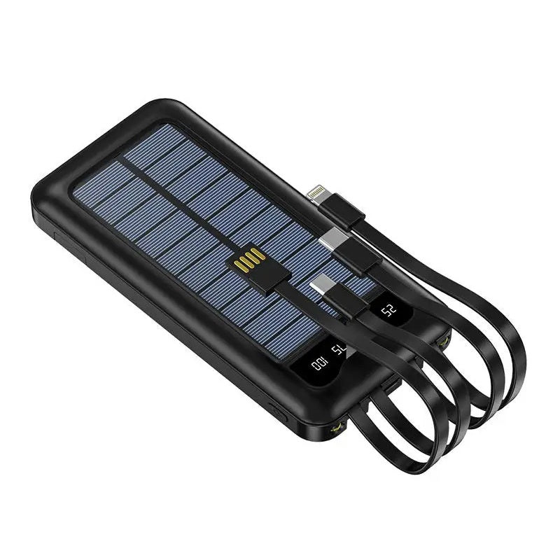Powerbank with solar panel - 4in1 - 10.000mah - KJ495 - 810378 - Black