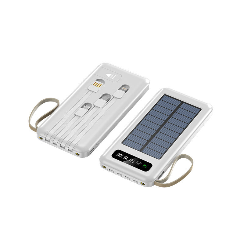 Powerbank with solar panel - 4in1 - 10.000mah - YM519 - 810392 - White