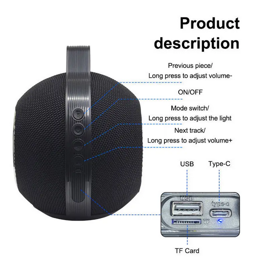 Ασύρματο ηχείο Bluetooth - D3 - 810668 - Black