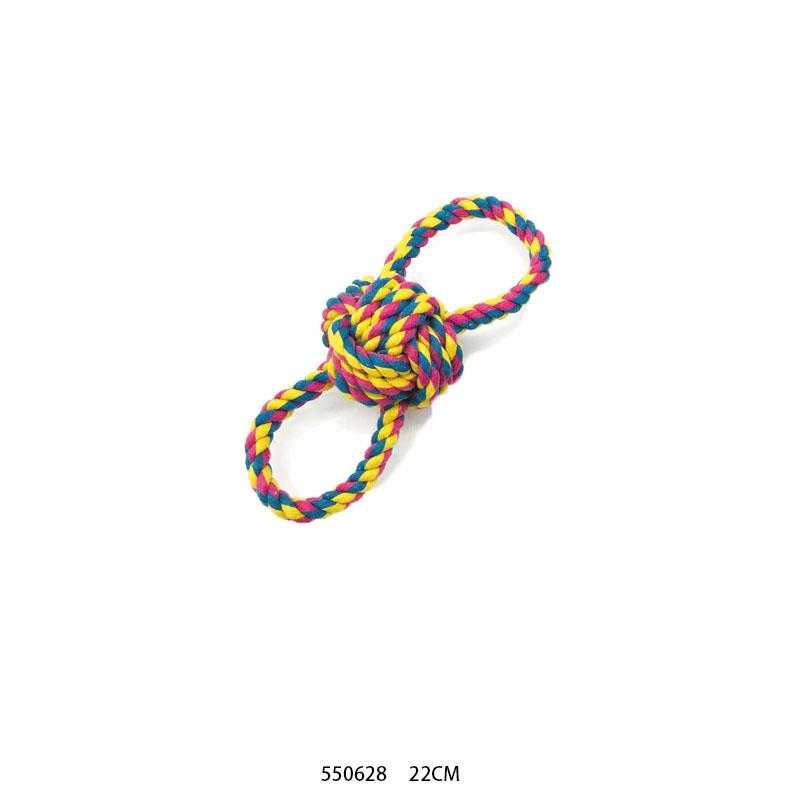 Rope pet toy with ball - 22cm - 550628