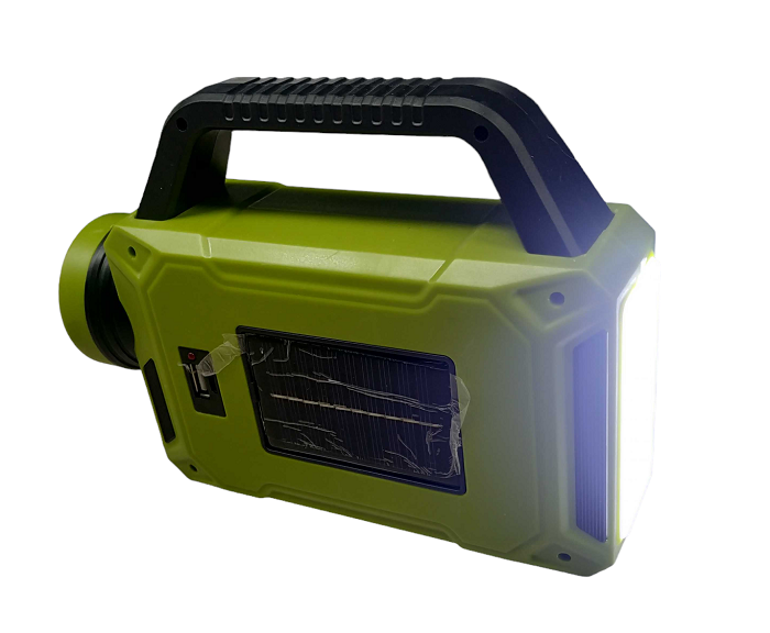 Rechargeable LED flashlight with solar panel - 6689A - 872086