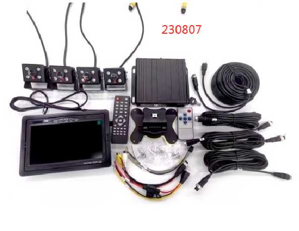 Parking control set with 4 cameras and screen/monitor - 360° - 230807