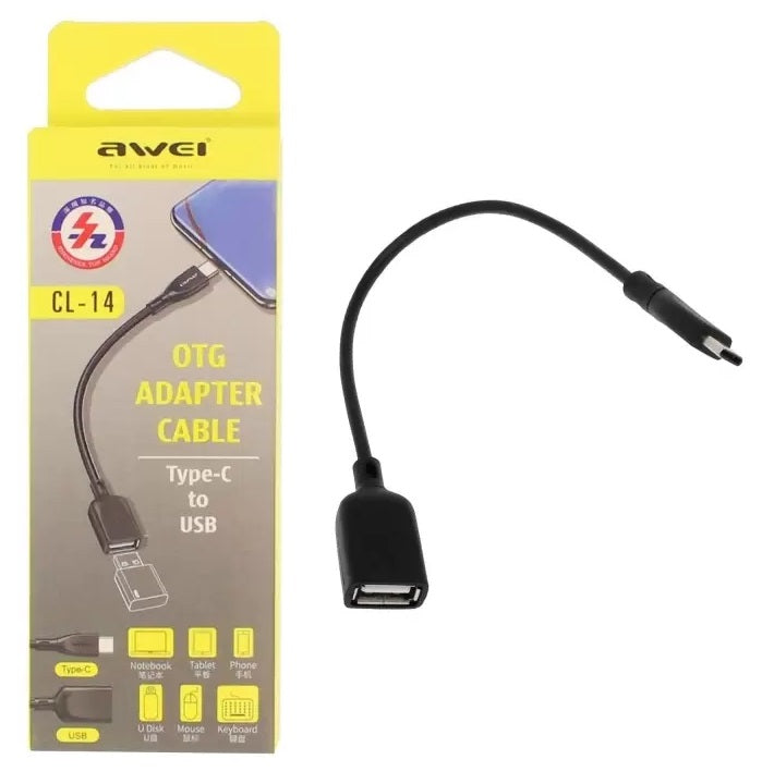 Adapter USB Type-C to USB-A Female - CL-14 - AWEI - 888100