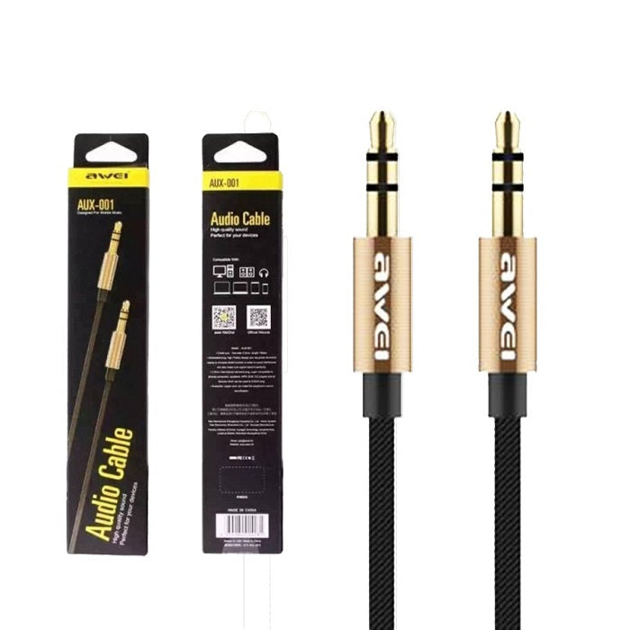 Καλώδιο ήχου Jack 3.5mm - AUX-001 - 1m - AWEI - 888117 - iThinksmart.gr