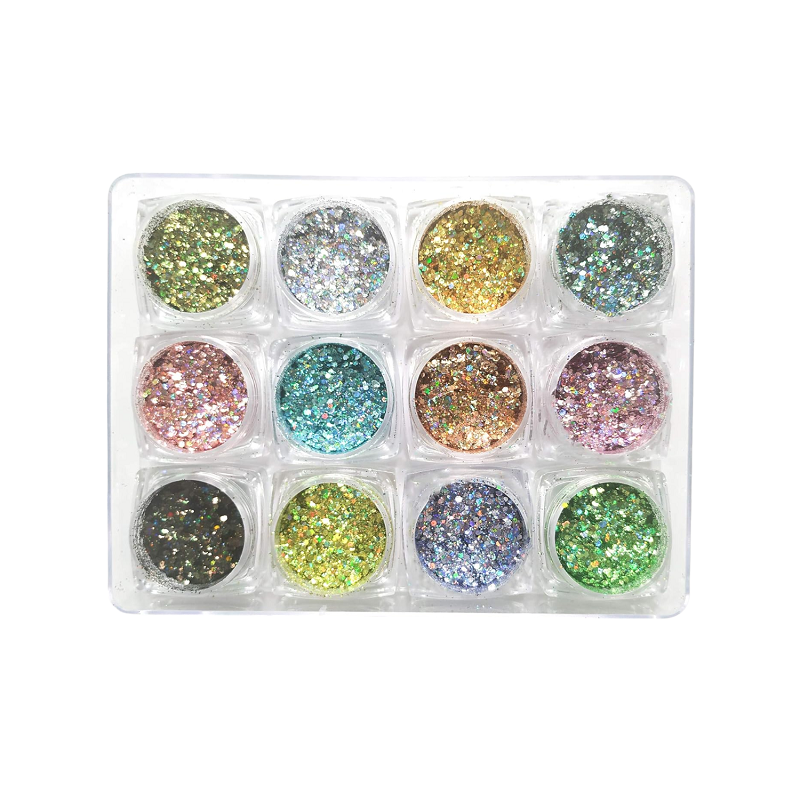 Σετ Glitter νυχιών Nail Art - Παλέτα - Glitter DJ - 12pcs - 910570 - iThinksmart.gr