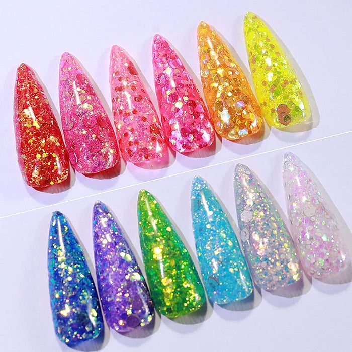 Σετ Glitter νυχιών Nail Art - Παλέτα - Glitter DW - 12pcs - 910600 - iThinksmart.gr