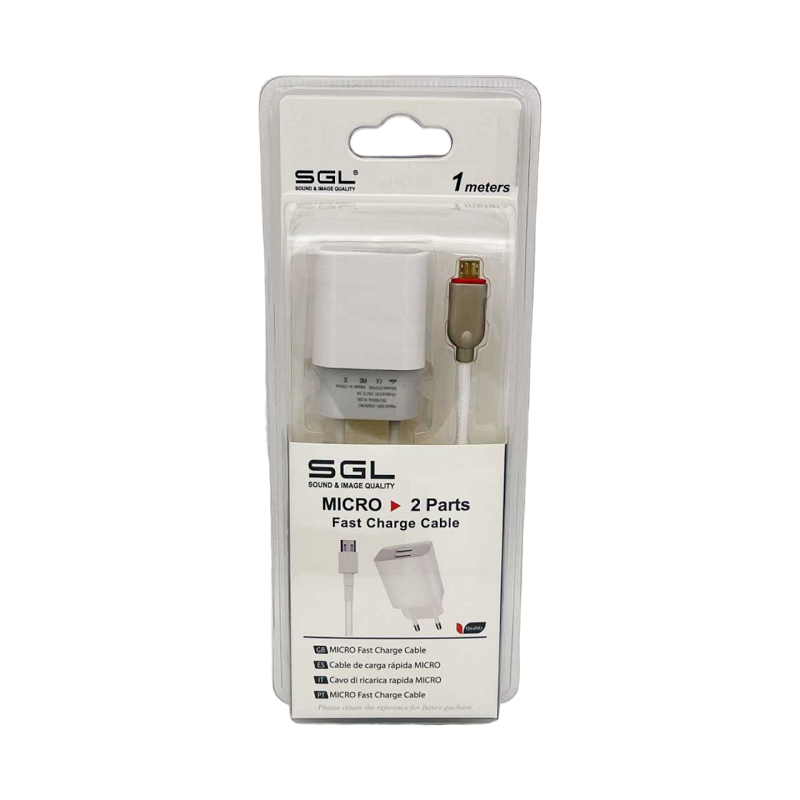 Charging adapter with cable and 2 USB ports - Micro USB - Quick Charge - FA13-S2 - 1m - 099477
