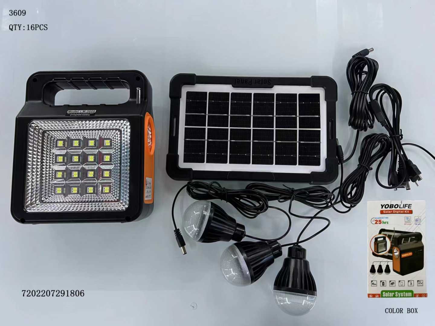 Rechargeable Solar Lighting System - 3609 - 291806