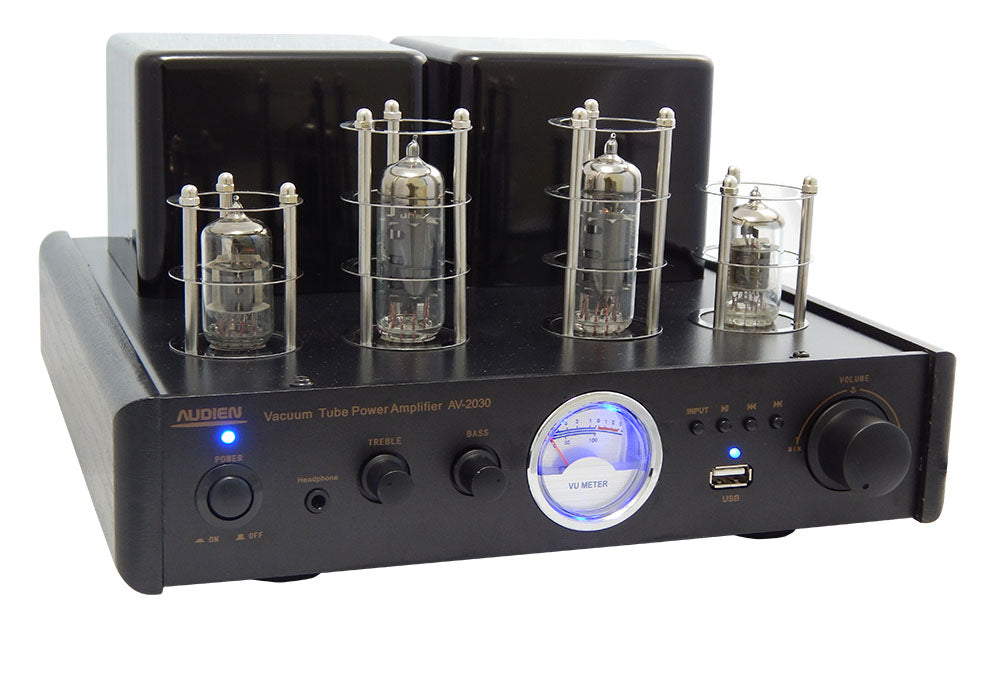 Audien AV-2030 Λαμπάτος Ολοκληρωμένος Ενισχυτής Hi-Fi Stereo 15W/8Ω - Μαύρος