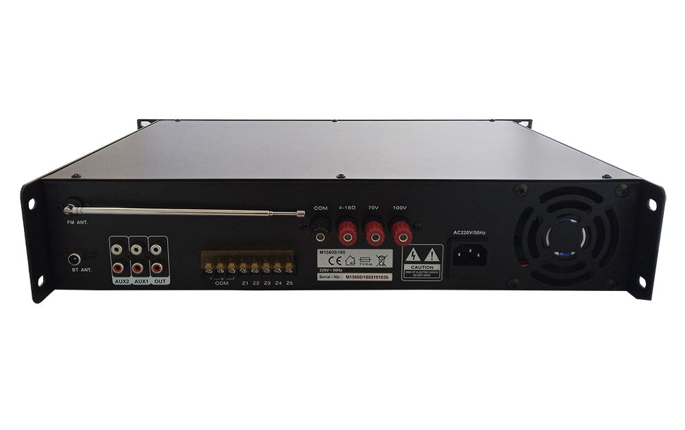 Audien M15600/120 Ολοκληρωμένος Μικροφωνικός Ενισχυτής με 5 Ζώνες 120W/100V και Συνδέσεις USB/FM/Bluetooth