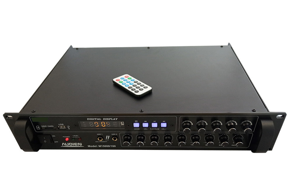Audien M15600/120 Integrated Microphone Amplifier with 5 Zones 120W/100V and USB/FM/Bluetooth Connections
