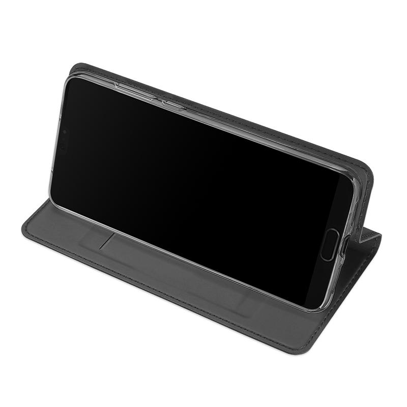 Θήκη Πορτοφόλι Flip Dux Ducis από Δερματίνη - Huawei P20 - Ανθρακι - iThinksmart.gr