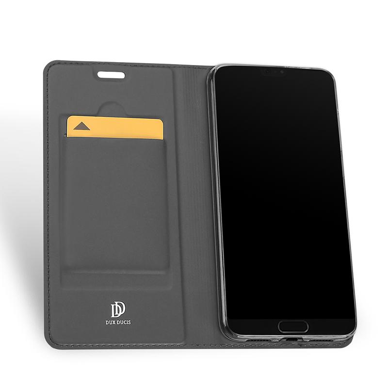 Θήκη Πορτοφόλι Flip Dux Ducis από Δερματίνη - Huawei P20 - Ανθρακι - iThinksmart.gr