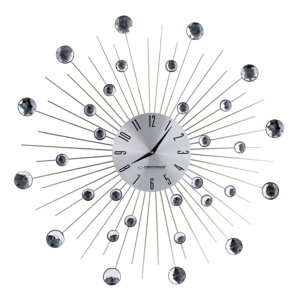 Esperanza Boston Ρολόι Τοίχου 50cm - Ασημί