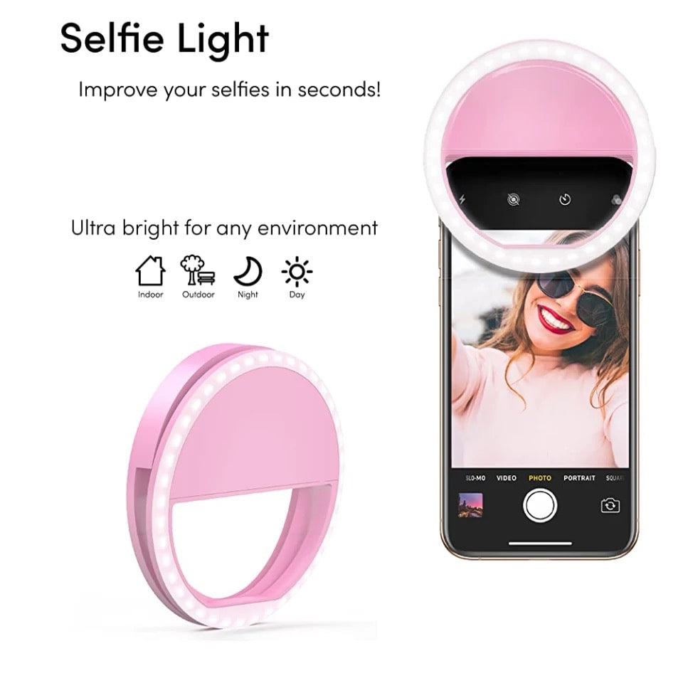 Selfie Ring Light με βάση για Κινητό LED Επαναφορτιζόμενο - 3 επίπεδα φωτεινότητας - OEM Λευκό