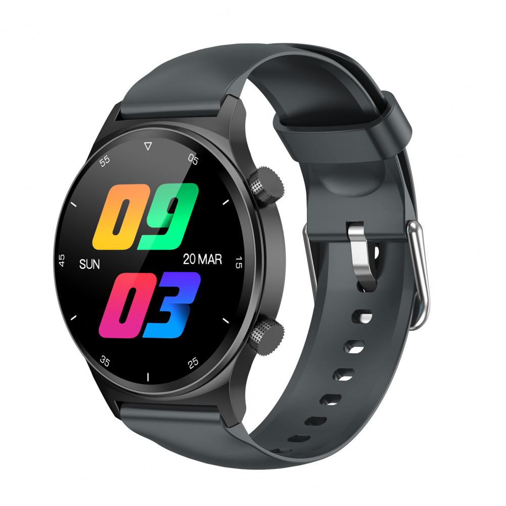 NK09 Round Smartwatch With Oscilloscope and Oximeter - Black