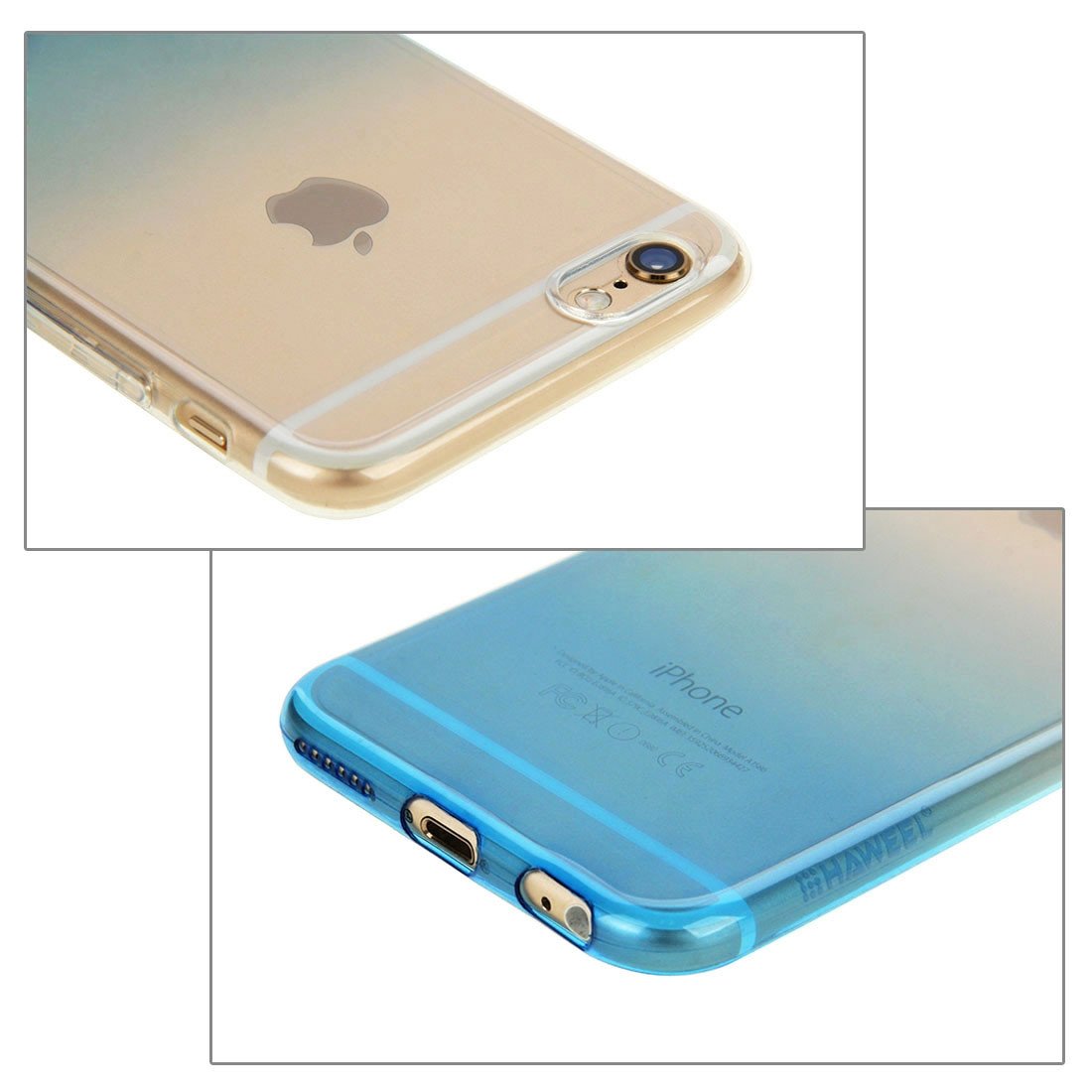 Θηκη TPU Haweel 0,3mm - iPhone 6 Plus/6s Plus - Γαλαζιο / Διαφανο - iThinksmart.gr