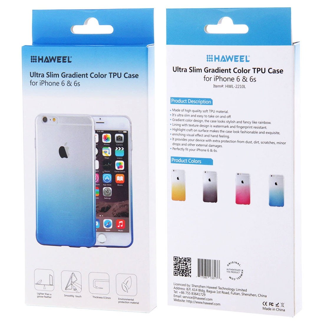Θηκη TPU Haweel 0,3mm - iPhone 6 Plus/6s Plus - Γαλαζιο / Διαφανο - iThinksmart.gr