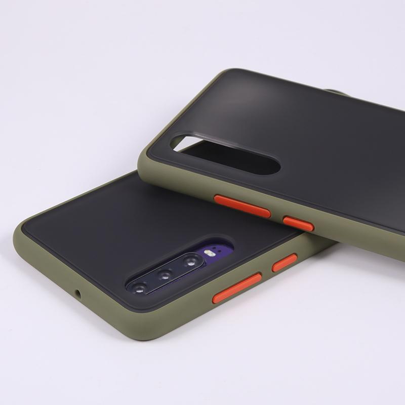 Θήκη Huawei P30 Lite - Vennus Color Button - Λαδί / Πορτοκαλί Κουμπιά - iThinksmart.gr