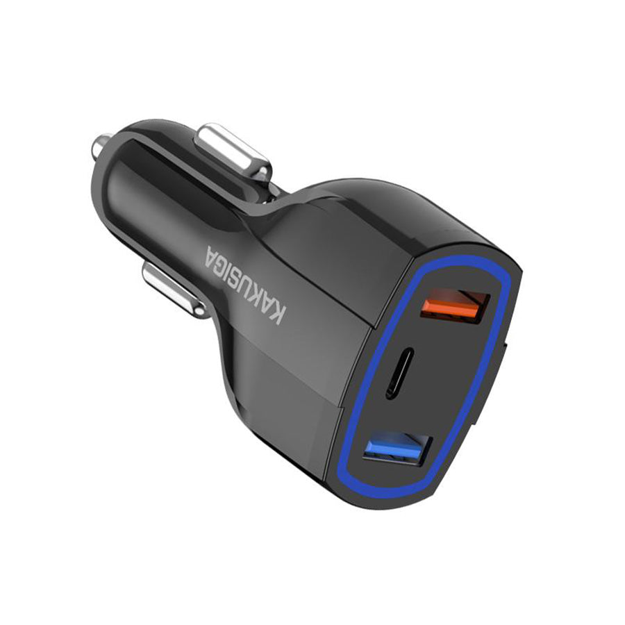 KSC-485/BLACK CAR CHARGER 2USB TO TYPE-C