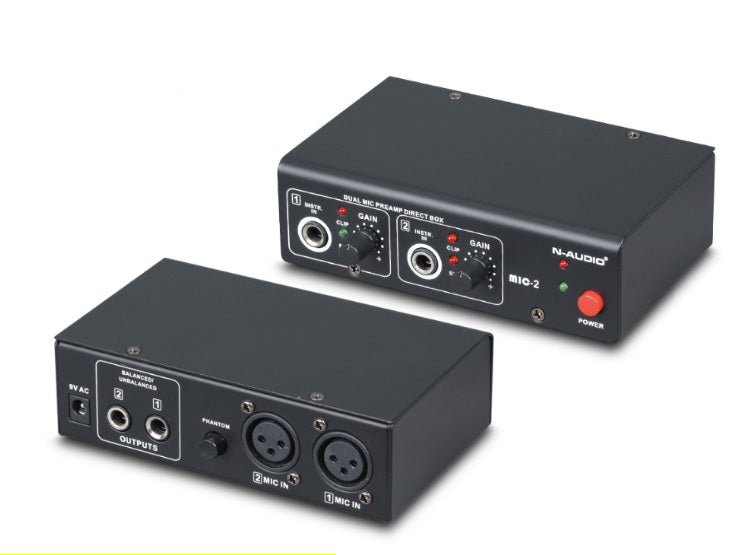 N-Audio MIC2 Μικροφωνικός Προενισχυτής 2 Καναλιών με Phantom Power & 2 Εισόδους XLR