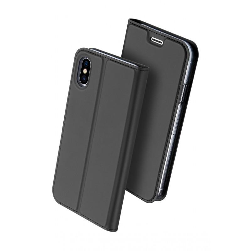 Θήκη Πορτοφόλι Flip Dux Ducis από Δερματίνη - iPhone X / XS - Ανθρακι - iThinksmart.gr