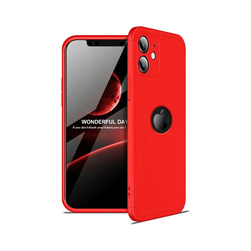 iPhone 12 Mini Case - GKK 360 Full Cover - Red (+Screen Glass Gift)