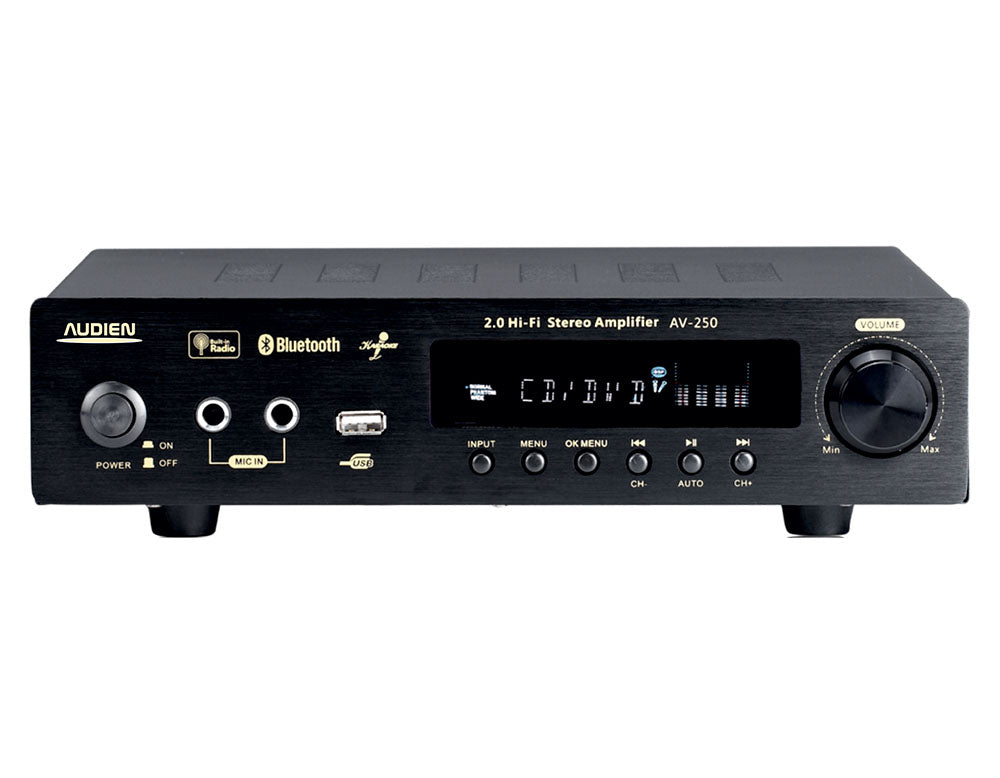 Audien AV-250A Ραδιοενισχυτής με λειτουργία Karaoke 2x25w - Μαύρο