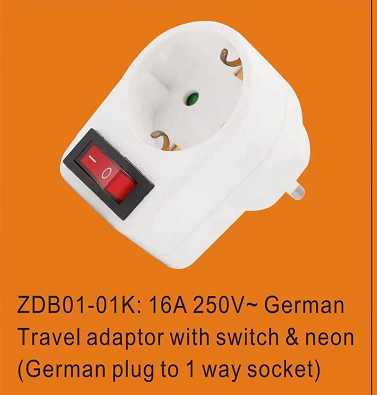 Single socket outlet with switch - 01K - 068684