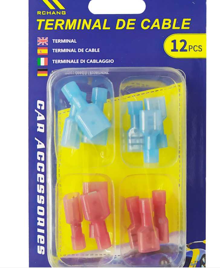 Set of drawer cable terminals - T-tap - Male &amp; Female - 12pcs - 142900