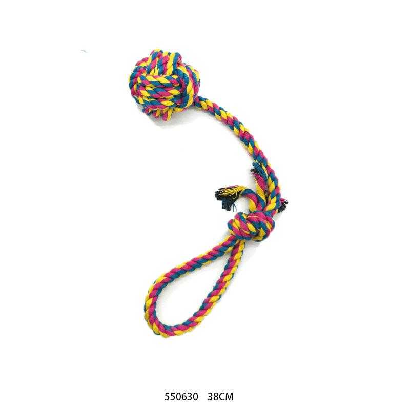 Rope pet toy with ball - 38cm - 550630