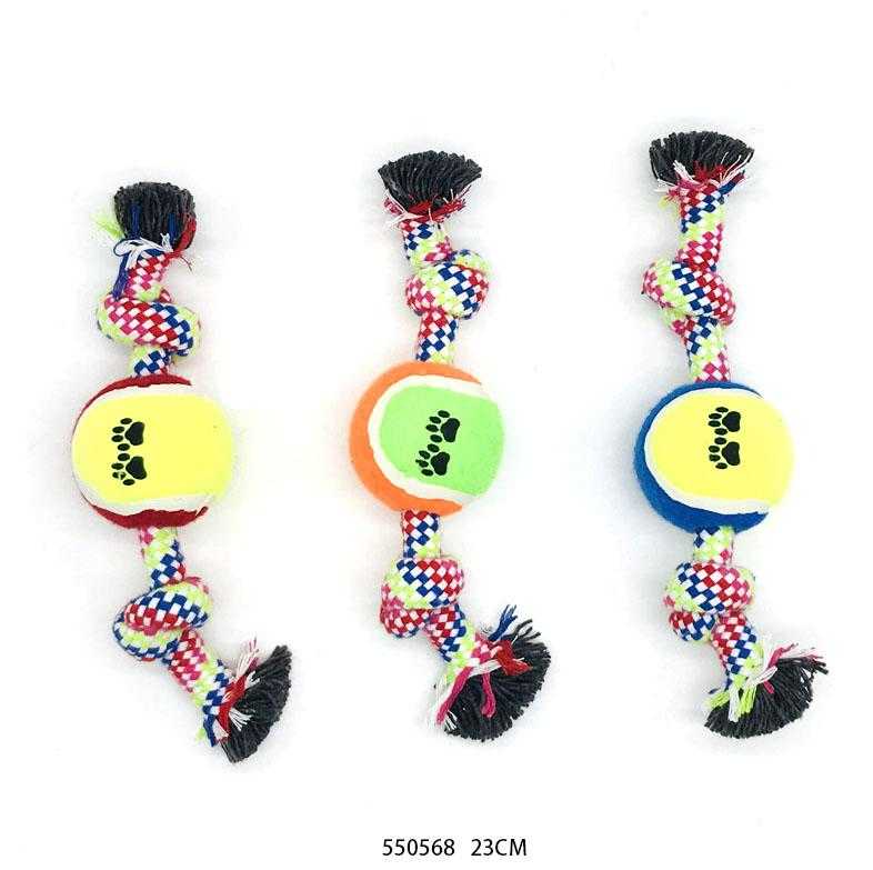 Rope dog toy with ball - 23cm - 550568